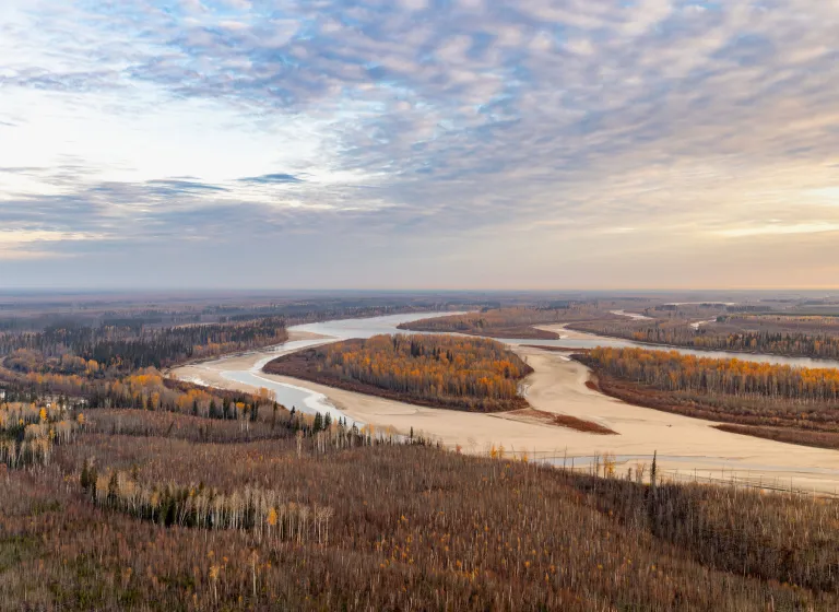 Athabasca river with pretty sky
