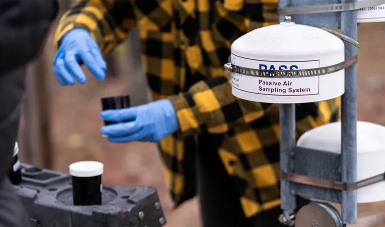 Person taking samples