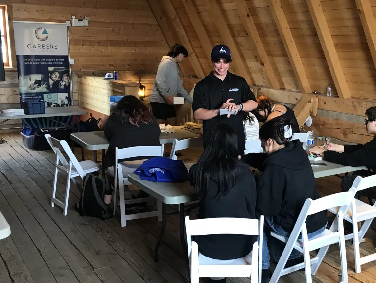 WBEA indigenous intern with youth